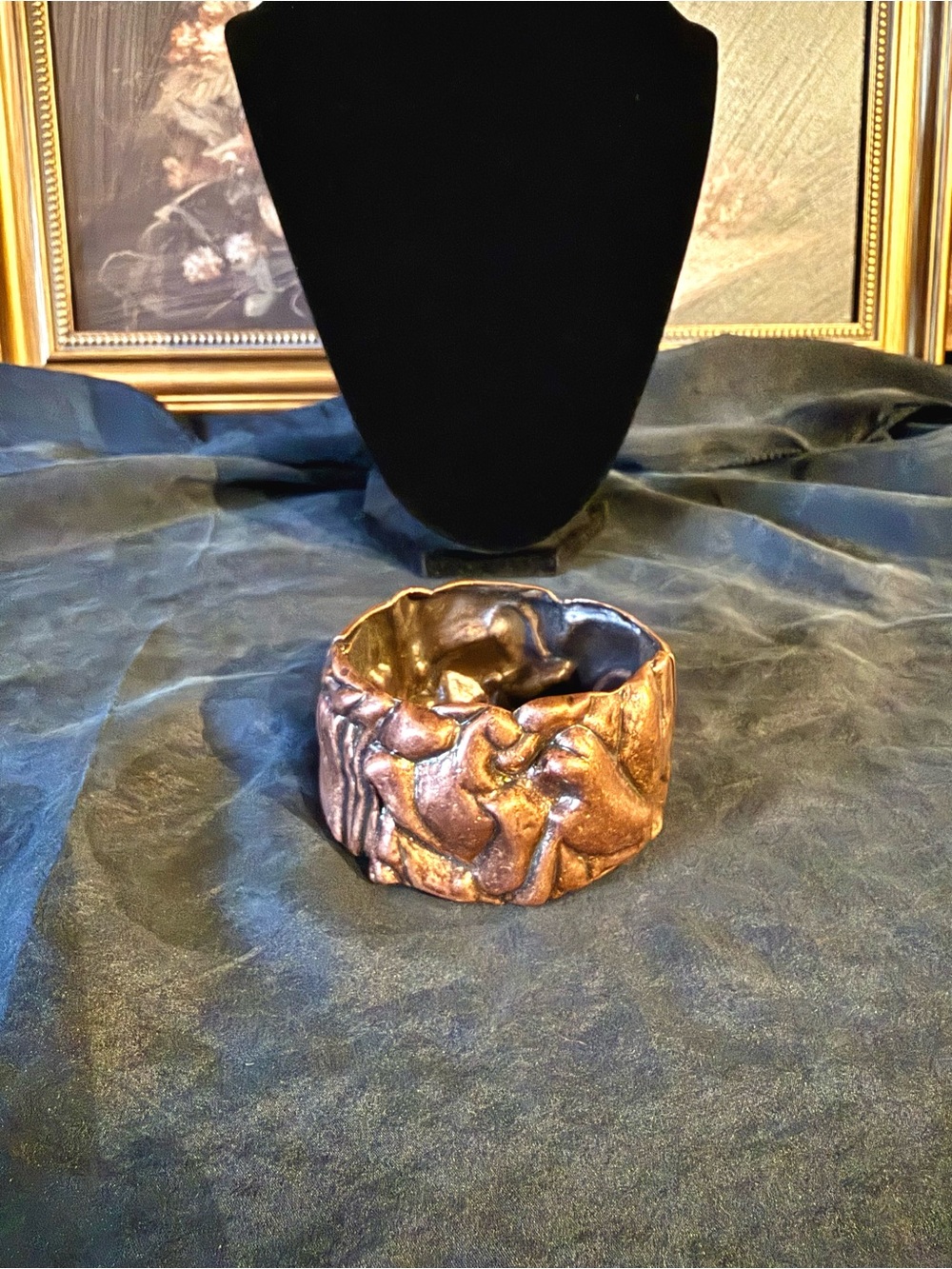 Vintage Brutalist Style Copper Cuff Bracelet